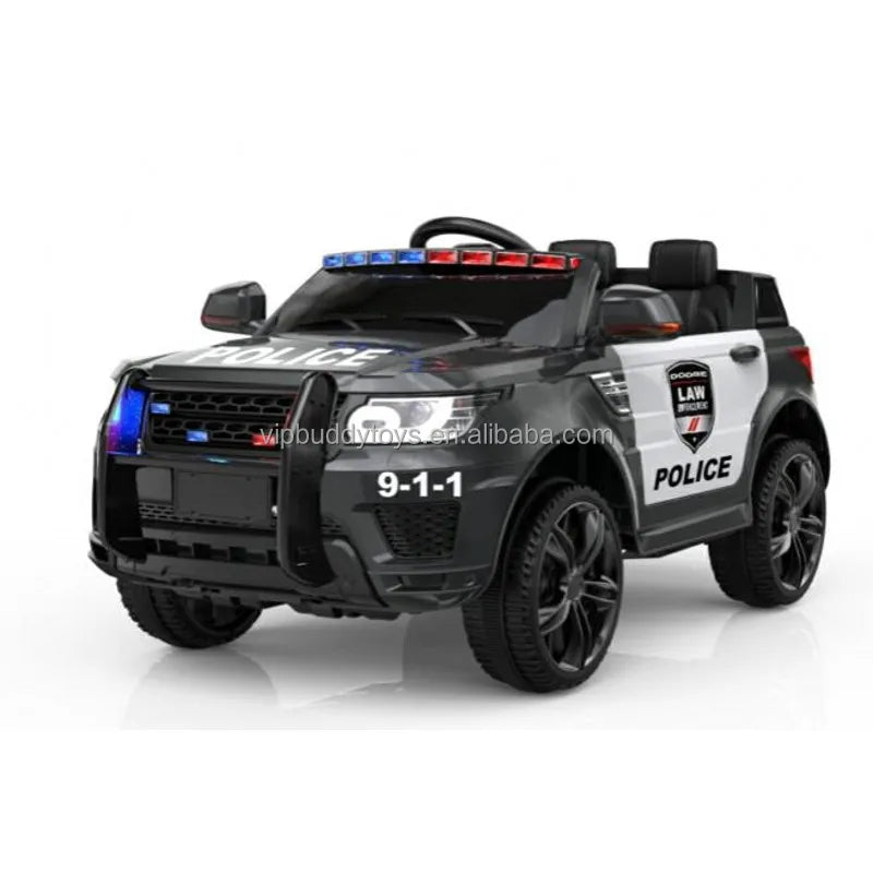 Kids Electric Police Ride-On Car | Two Seats & Remote Control | 12V