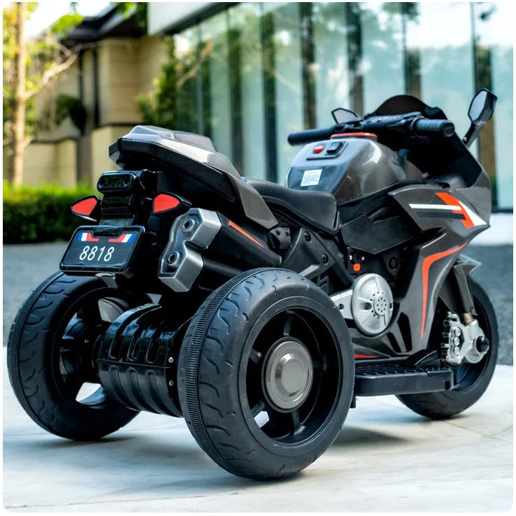 Kids Electric Harley-Style Motorcycle Tricycle | Bluetooth & LED Lights