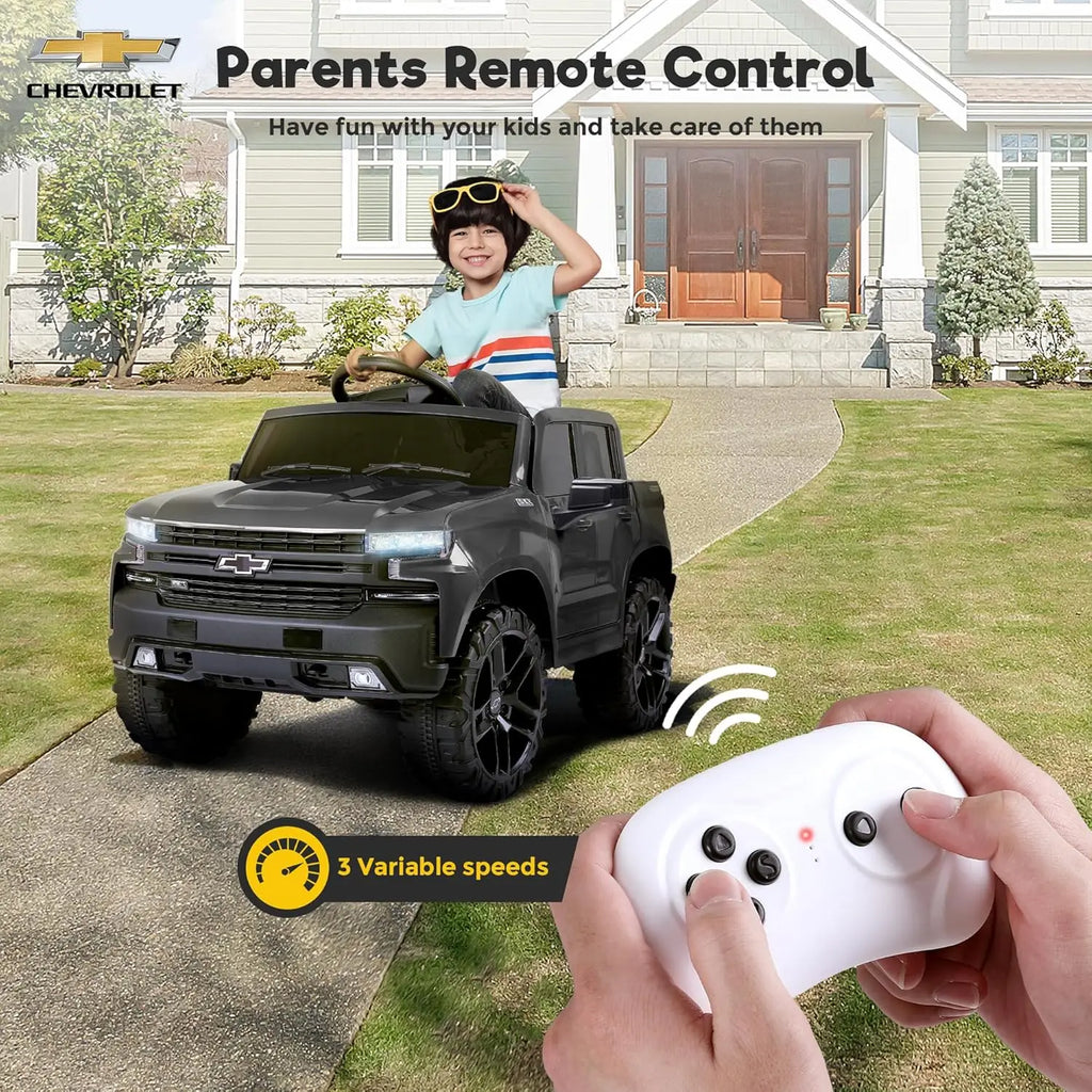 Kids Ride-On Chevrolet Silverado – Remote Control, Bluetooth & LED Lights