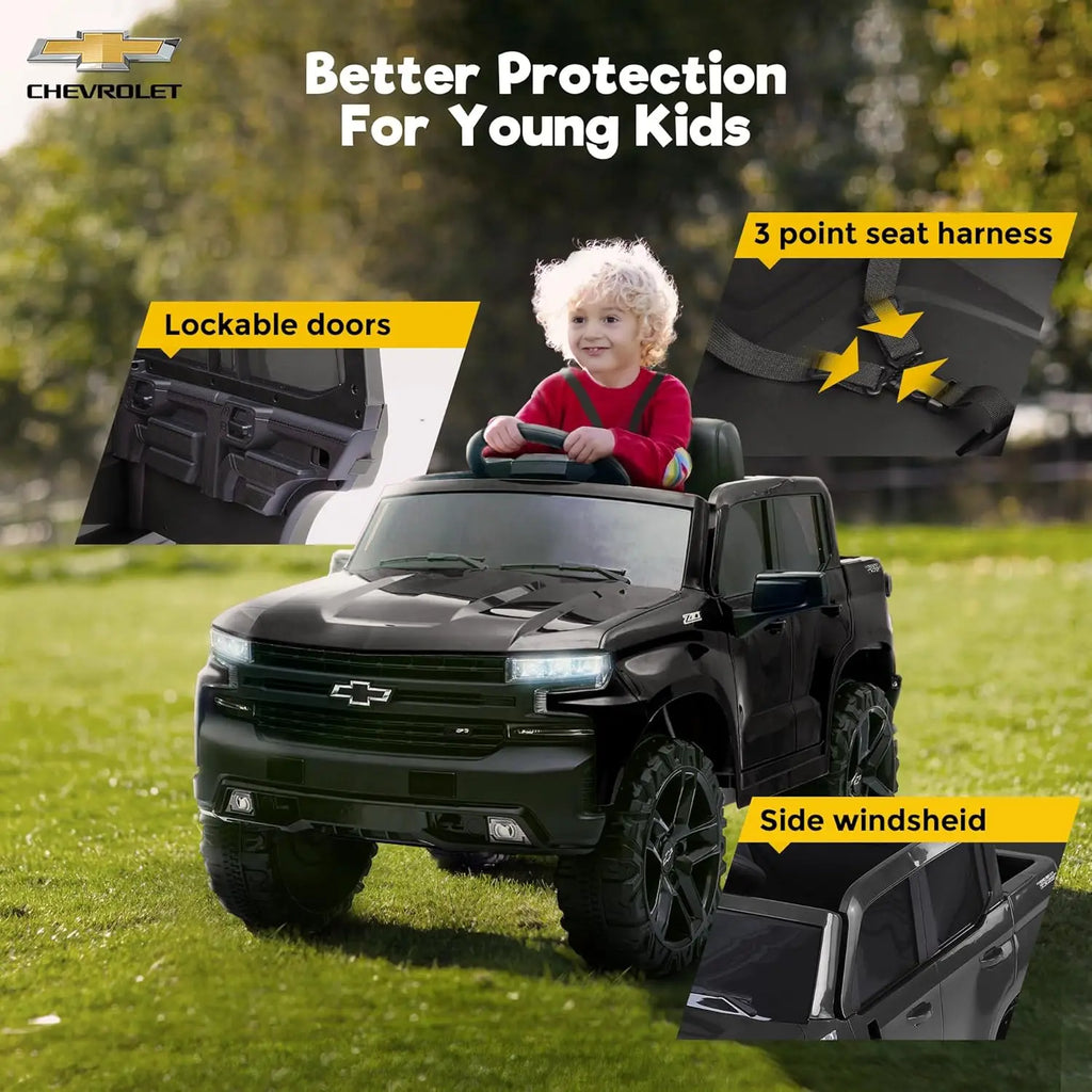 Kids Ride-On Chevrolet Silverado – Remote Control, Bluetooth & LED Lights
