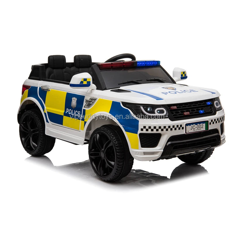 Kids Electric Police Ride-On Car | Two Seats & Remote Control | 12V
